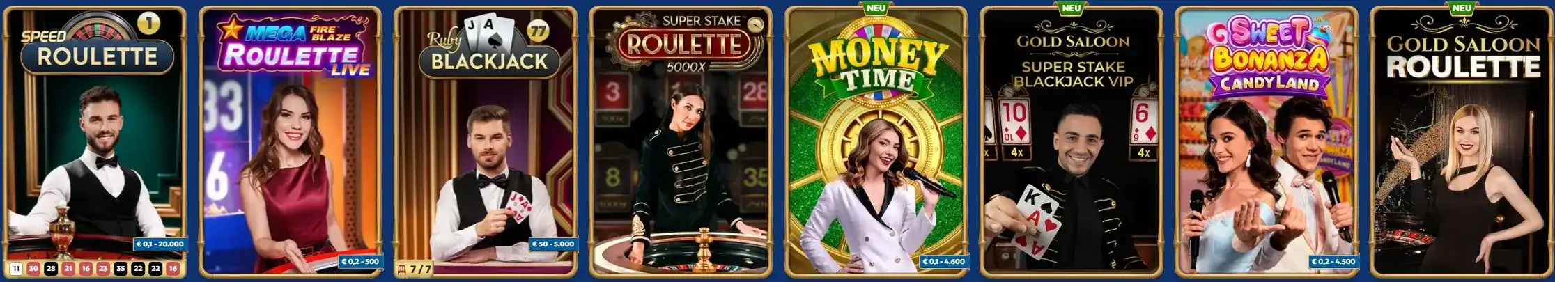 Tischspiele und Live Casino